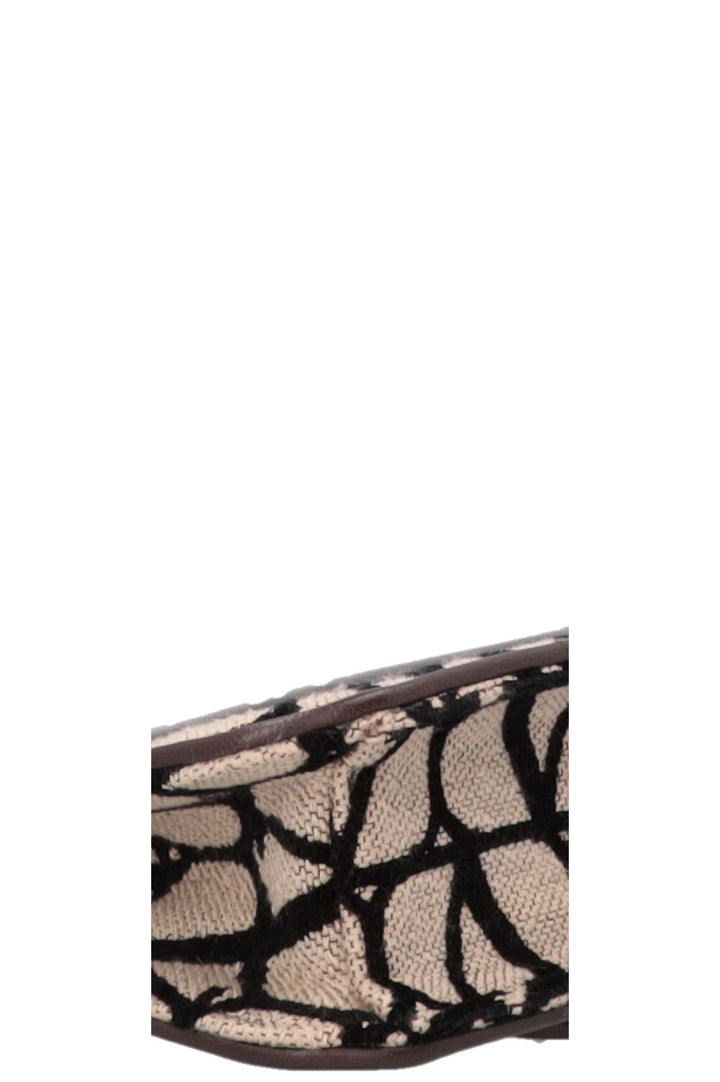 VALENTINO Loco Toile Iconographe Shoulder Bag Small Beige Black