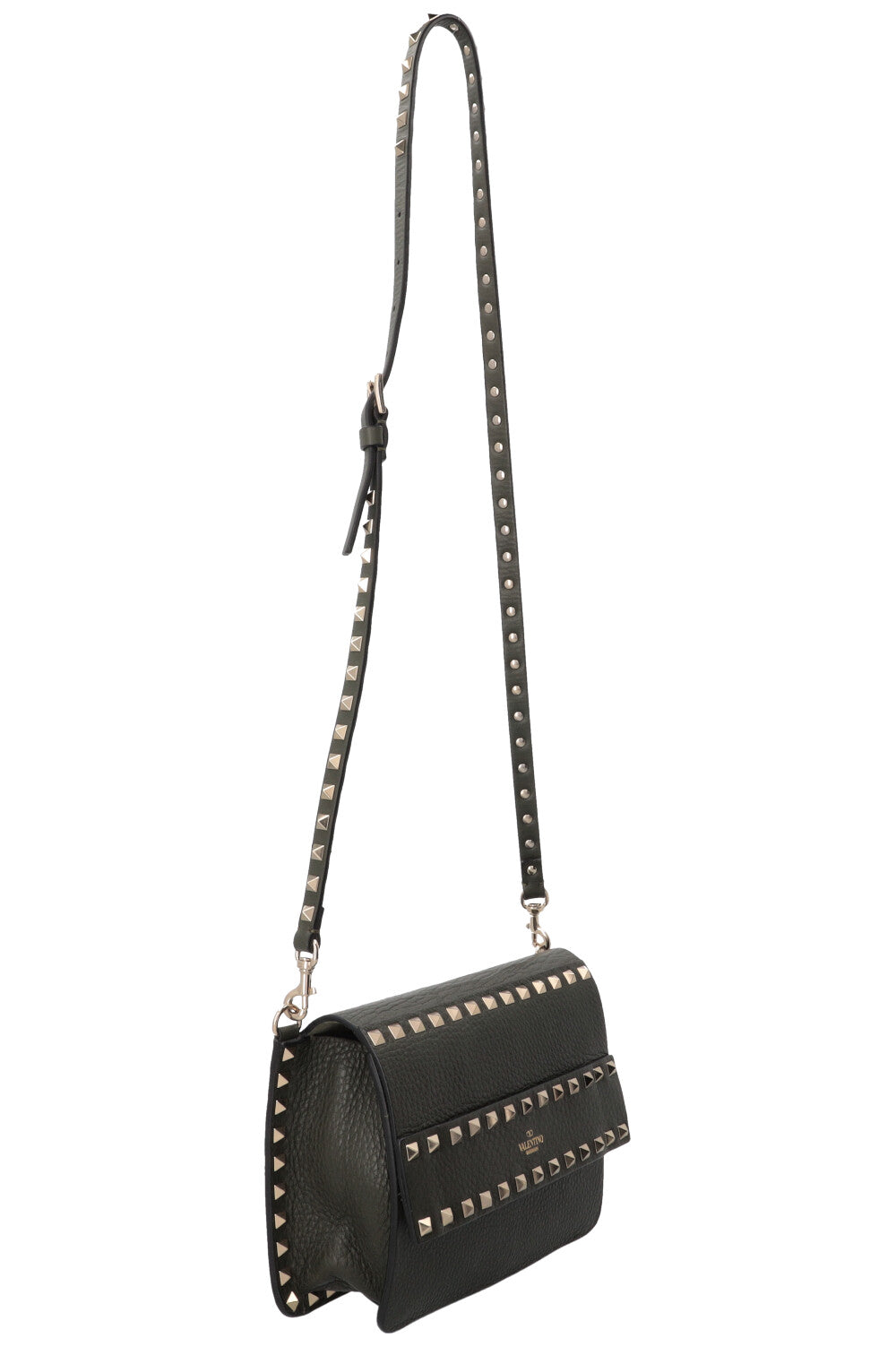 VALENTINO Rockstud Crossbody Flap Bag Green