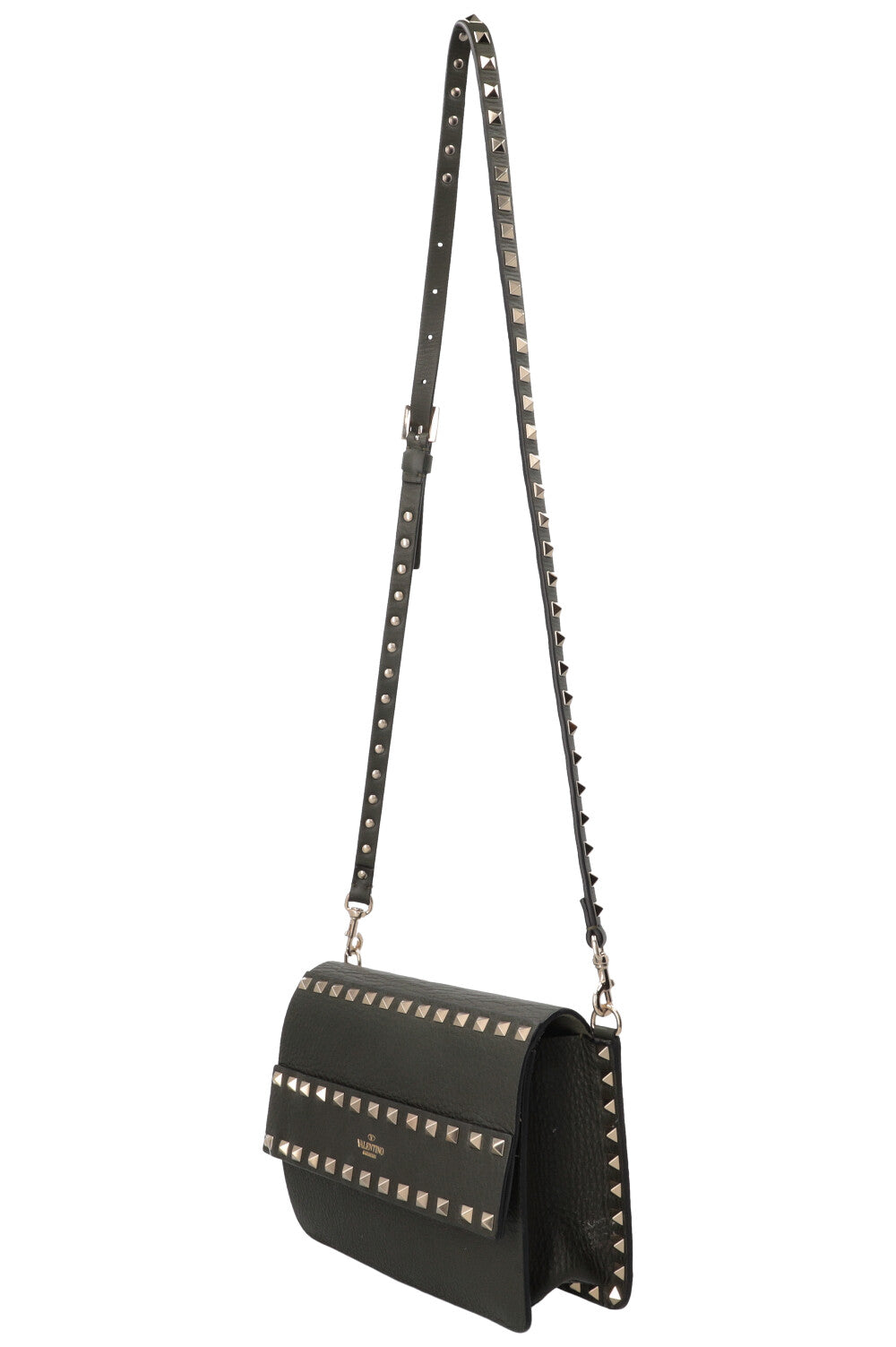 VALENTINO Rockstud Crossbody Flap Bag Green