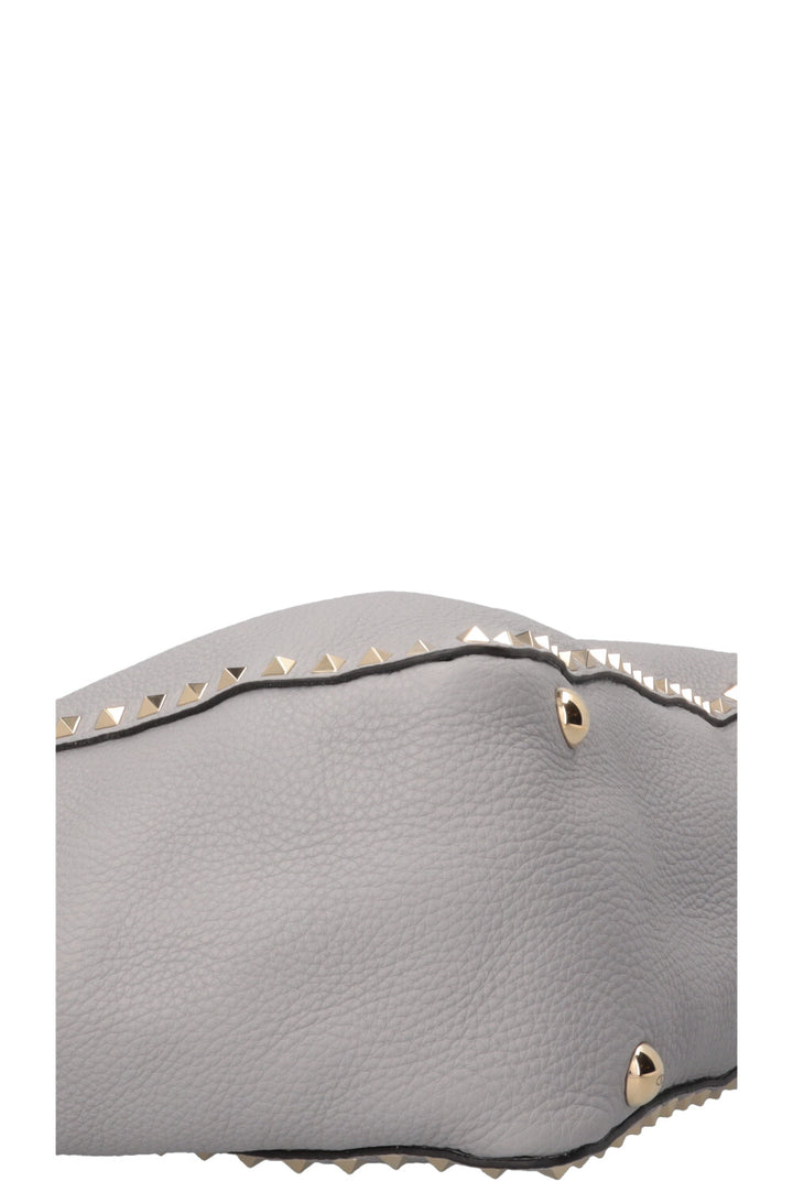 VALENTINO Rockstud Shopping Tote Leather Grey
