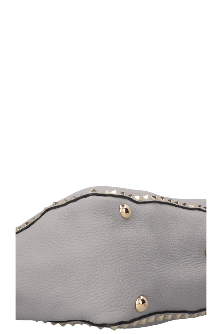 VALENTINO Rockstud Shopping Tote Leather Grey
