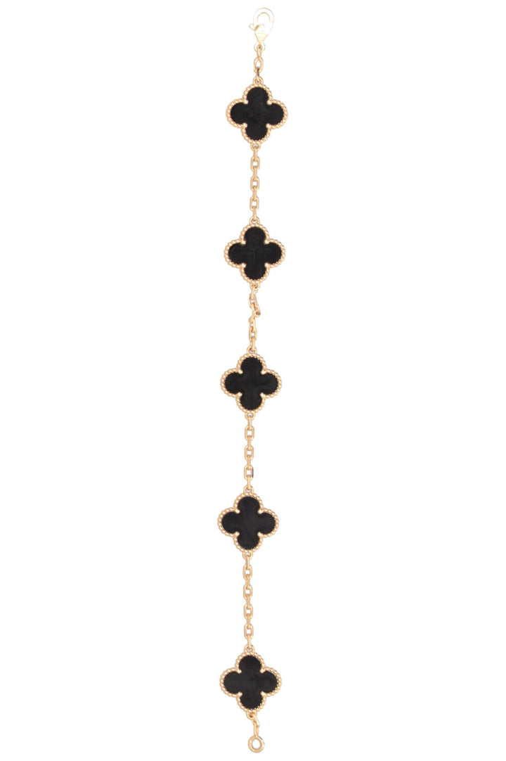 VAN CLEEF & ARPELS Alhambra 5 Motive Onyx 18k Yellow Gold