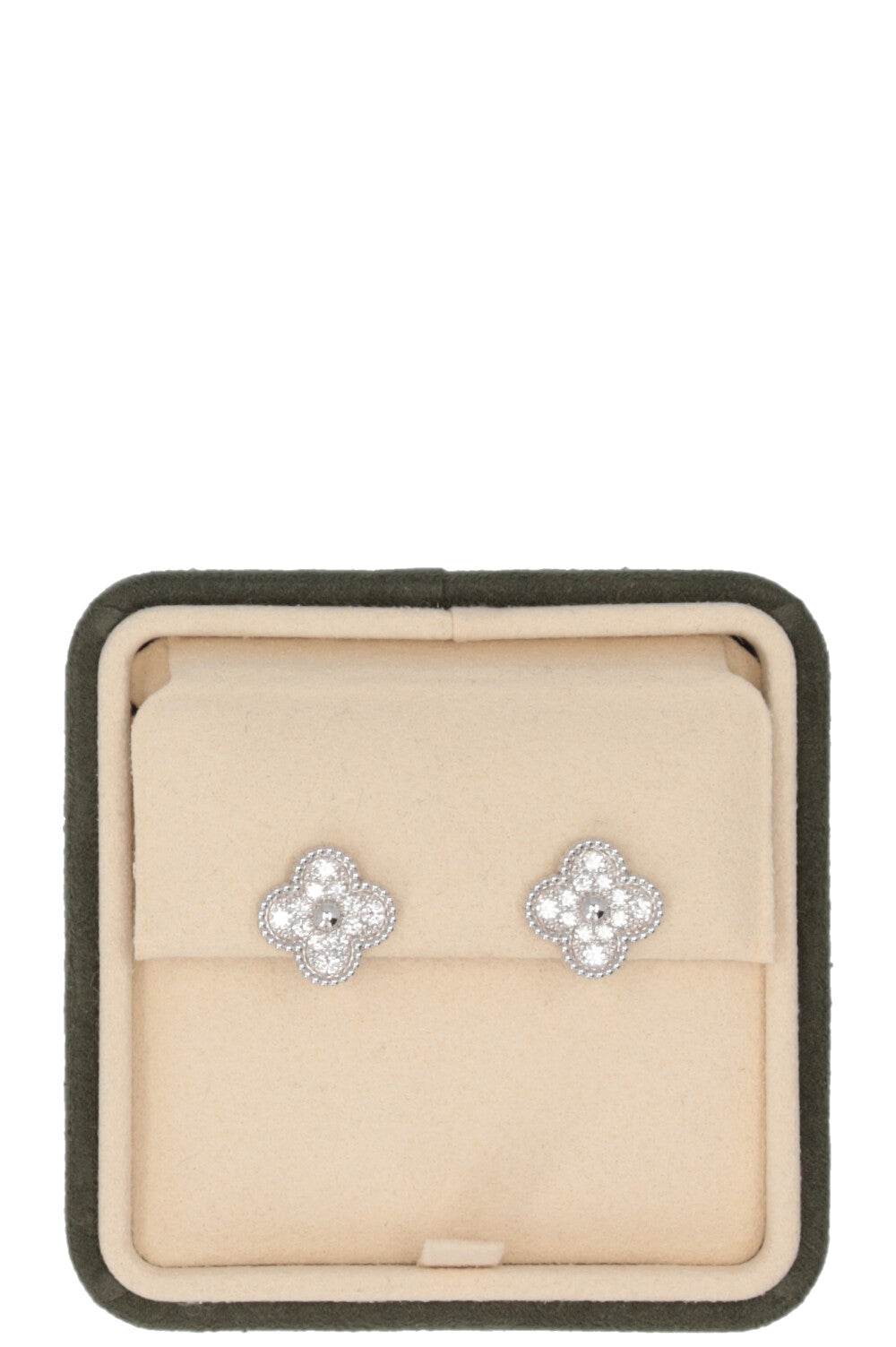 VAN CLEEF&ARPELS Vintage Alhambra Earrings White Gold Diamond