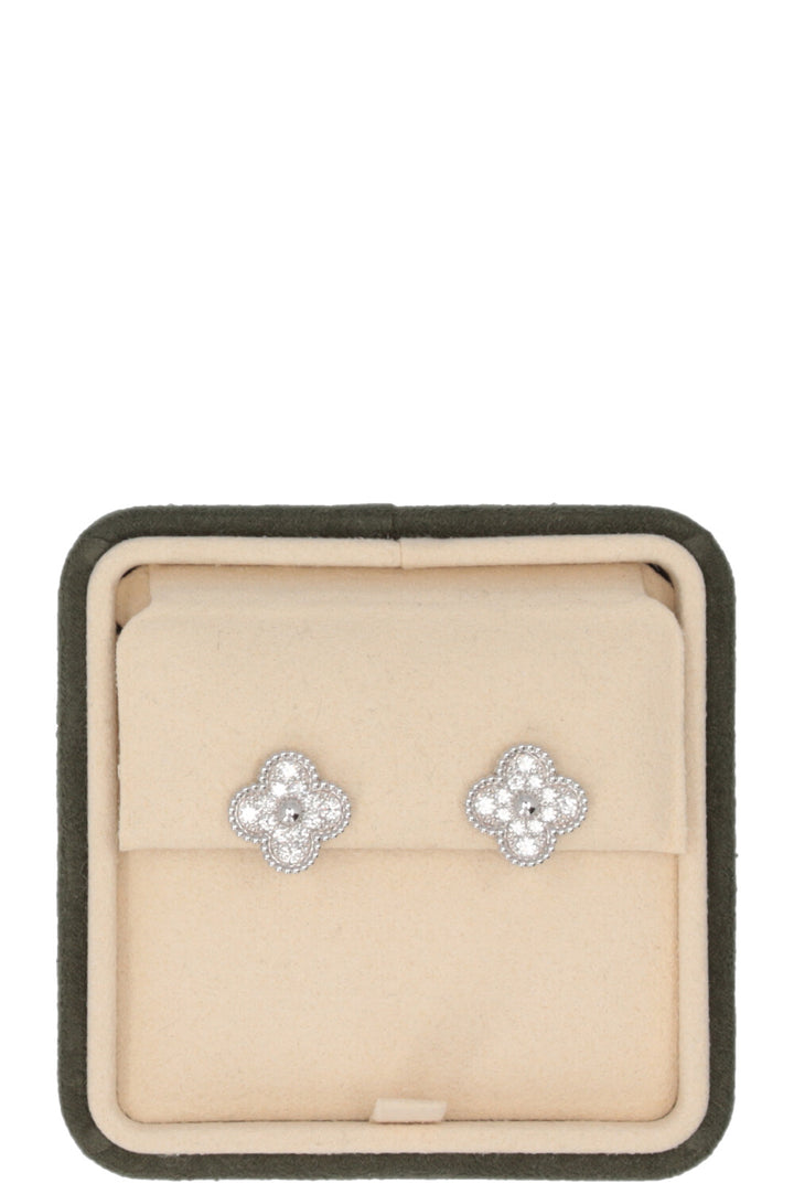 VAN CLEEF&ARPELS Vintage Alhambra Earrings White Gold Diamond