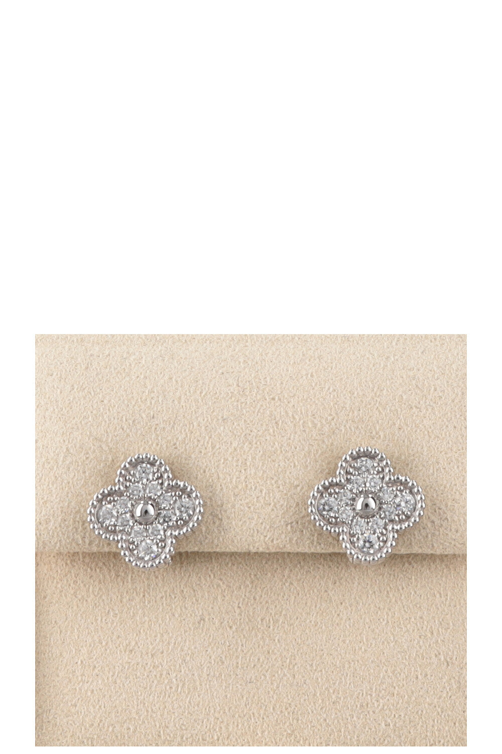 VAN CLEEF&ARPELS Vintage Alhambra Earrings White Gold Diamond