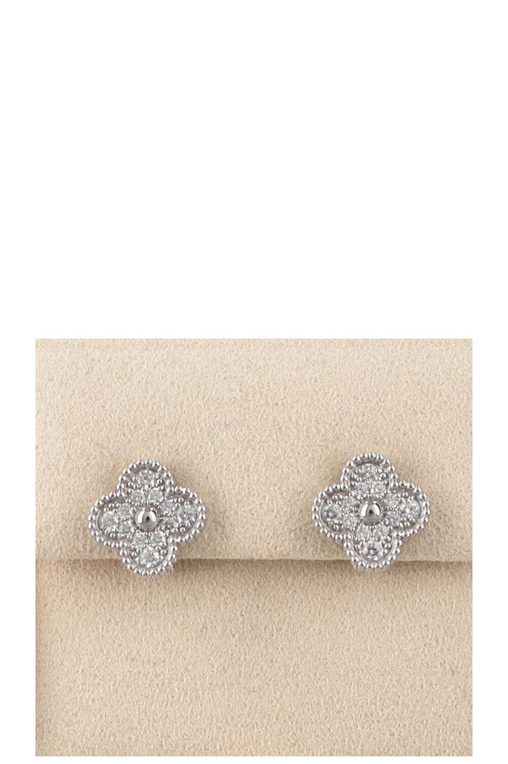VAN CLEEF&ARPELS Vintage Alhambra Earrings White Gold Diamond