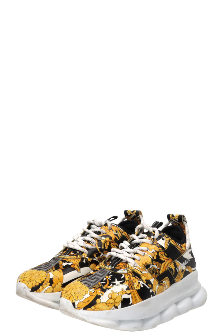 VERSACE Chain Reaction Sneakers Leather Yellow