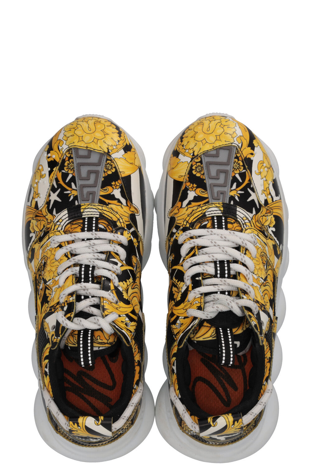 VERSACE Chain Reaction Sneakers Leather Yellow