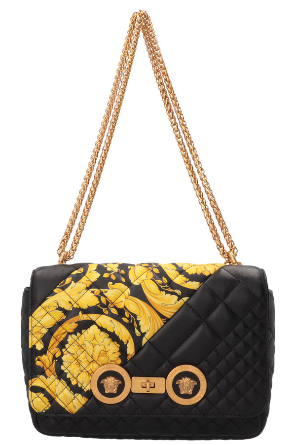 VERSACE Quilted Barocco Icon Bag Nappa Black