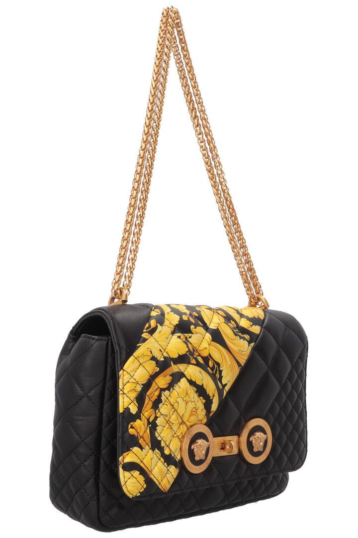 VERSACE Quilted Barocco Icon Bag Nappa Black