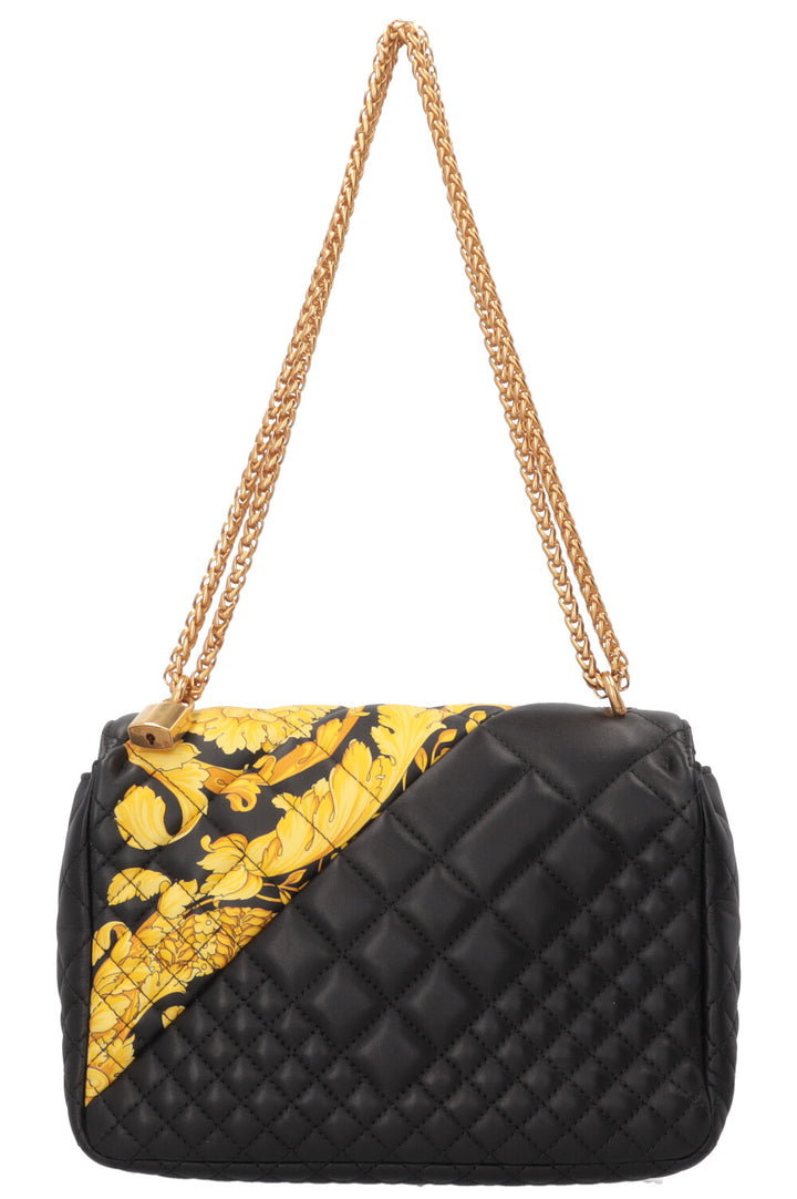 VERSACE Quilted Barocco Icon Bag Nappa Black