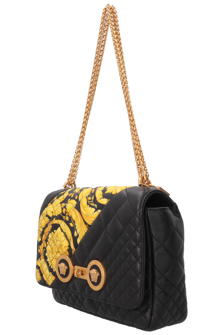 VERSACE Quilted Barocco Icon Bag Nappa Black