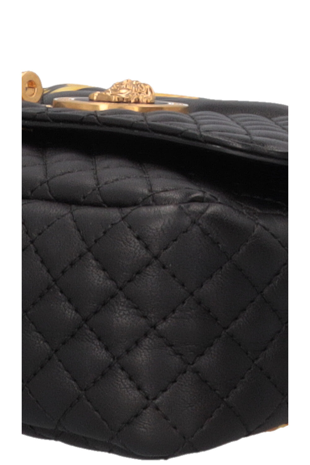 VERSACE Quilted Barocco Icon Bag Nappa Black