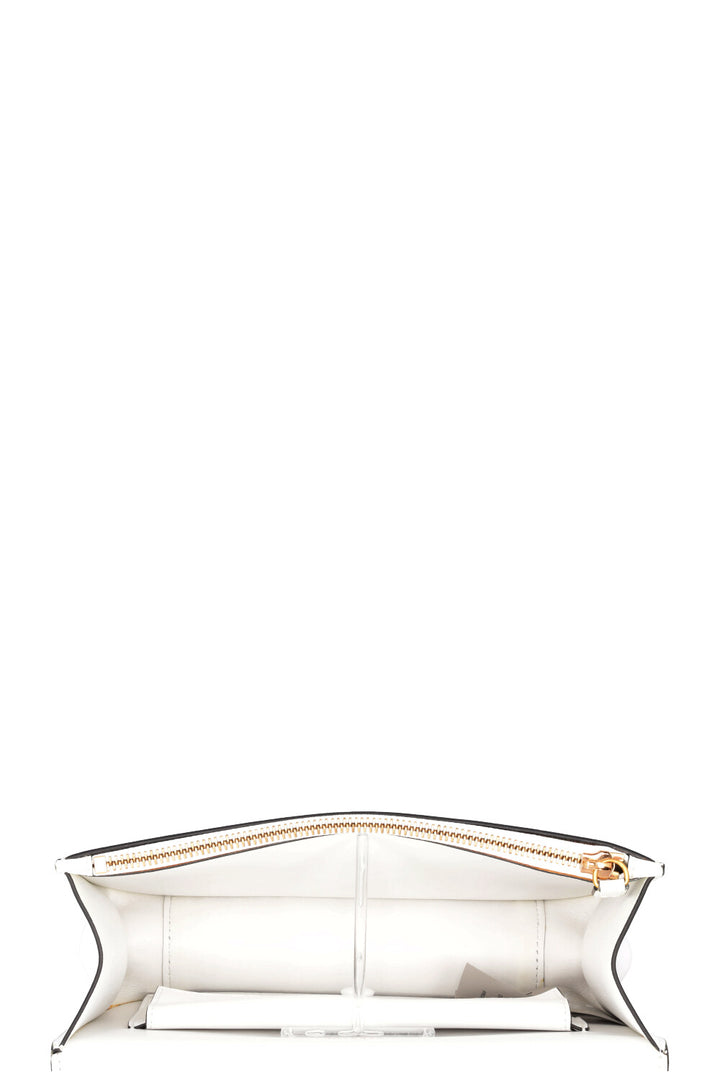 VERSACE Virtus Jungle Print Shoulder Bag Leather White Green