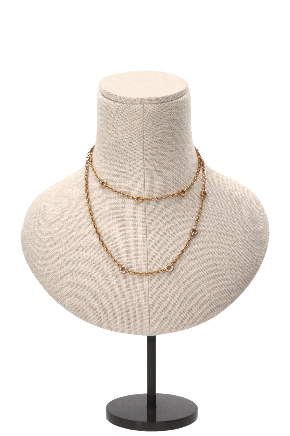 VINTAGE JEWELRY Collier cercles Or jaune 18 carats Diamants