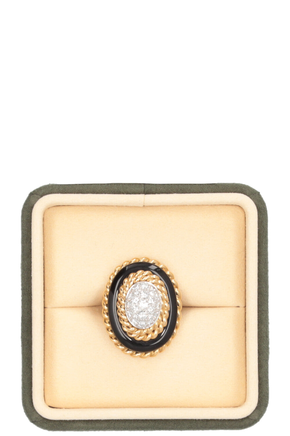 BIJOUX VINTAGE Bague Diamant Onyx Or