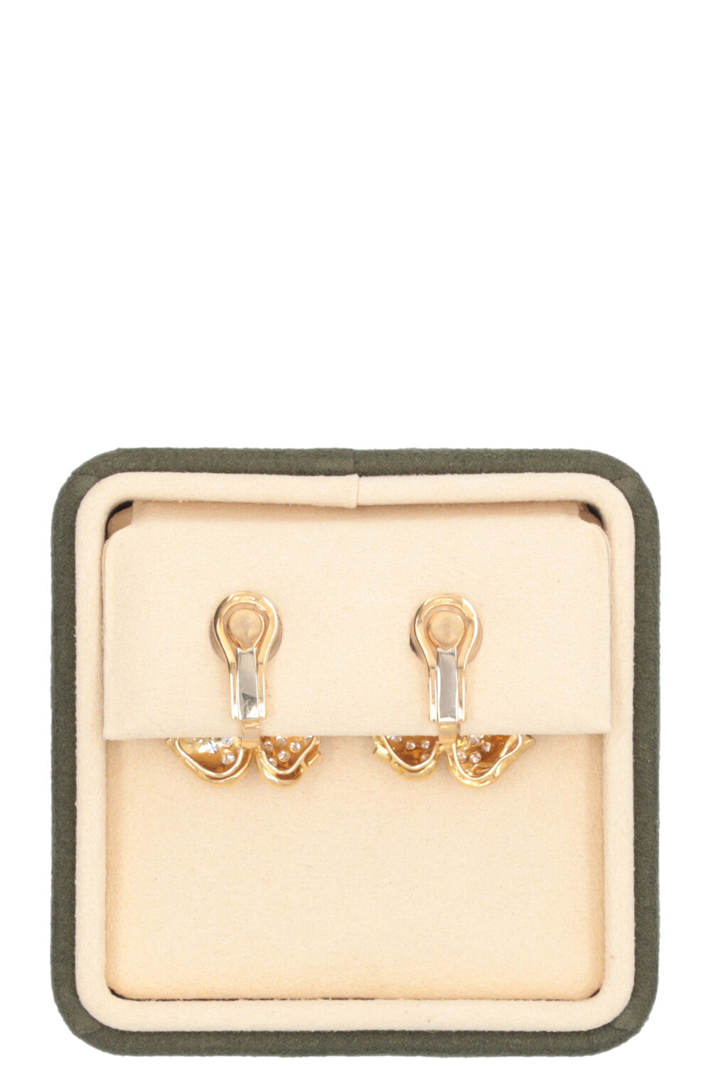 VINTAGE JEWELRY Flower Diamond Earrings Gold