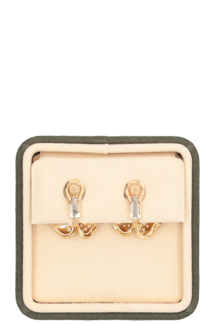 VINTAGE JEWELRY Flower Diamond Earrings Gold