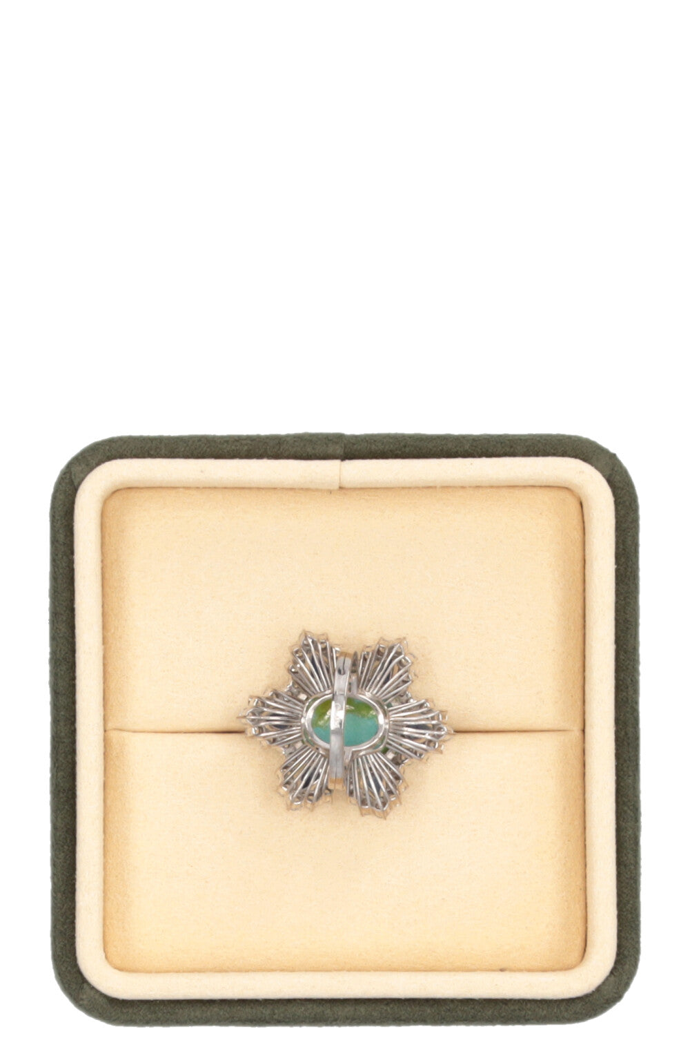 VINTAGE JEWELRY Flower Diamond Saphire Ring White Gold
