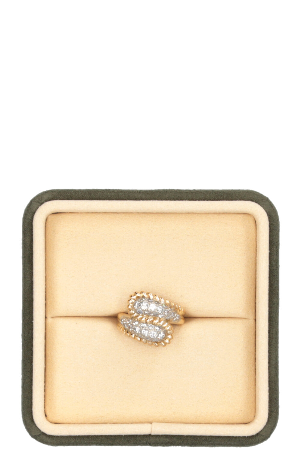 VINTAGE JEWELRY Rope Ring 18k Yellow Gold Diamonds