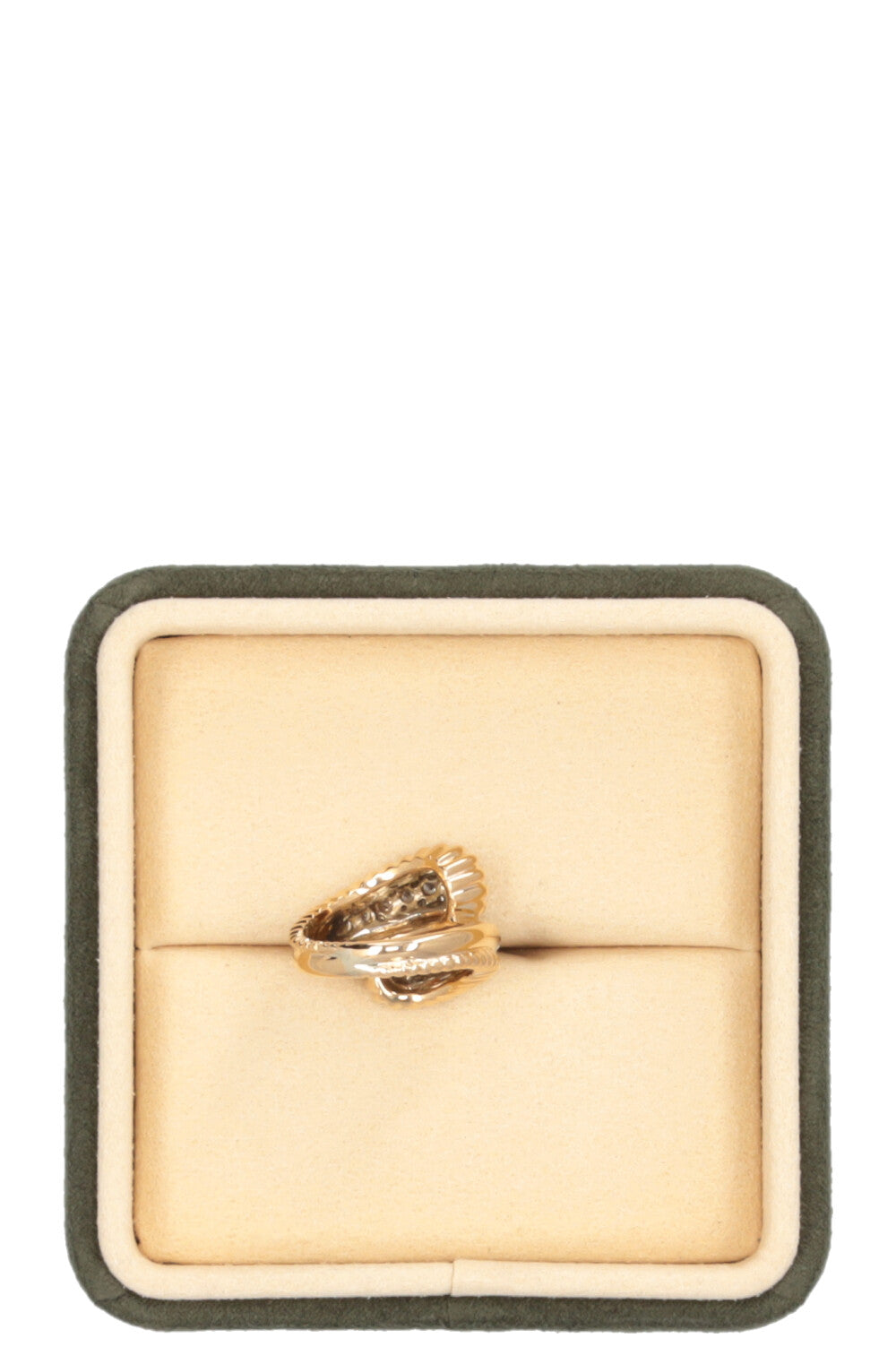 VINTAGE JEWELRY Rope Ring 18k Yellow Gold Diamonds