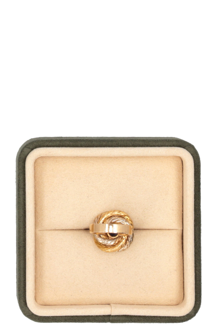 VINTAGE JEWELRY Swirl Two Tone Ring 18k Yellow Gold Sapphire