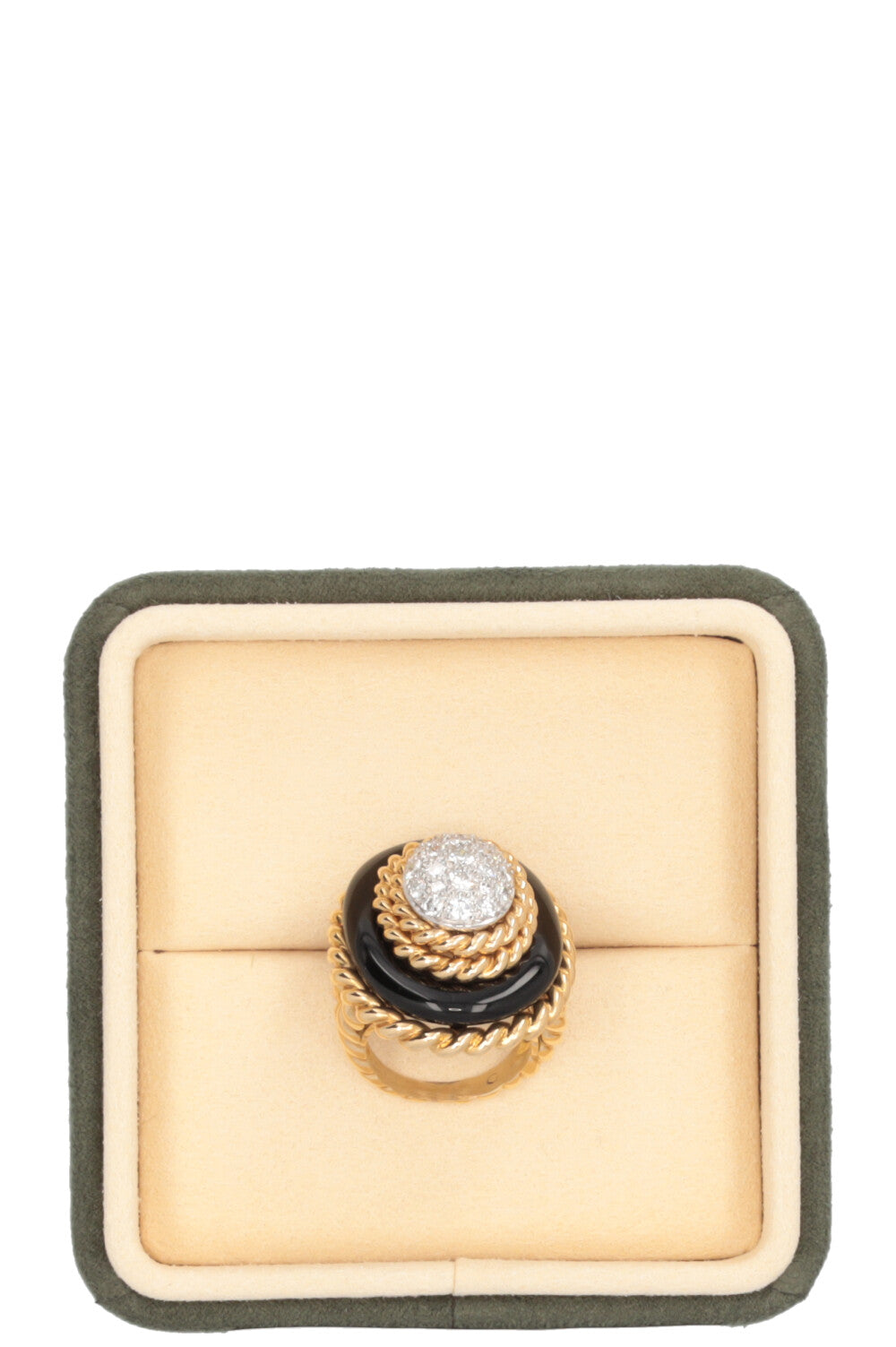 BIJOUX VINTAGE Bague Diamant Onyx Or