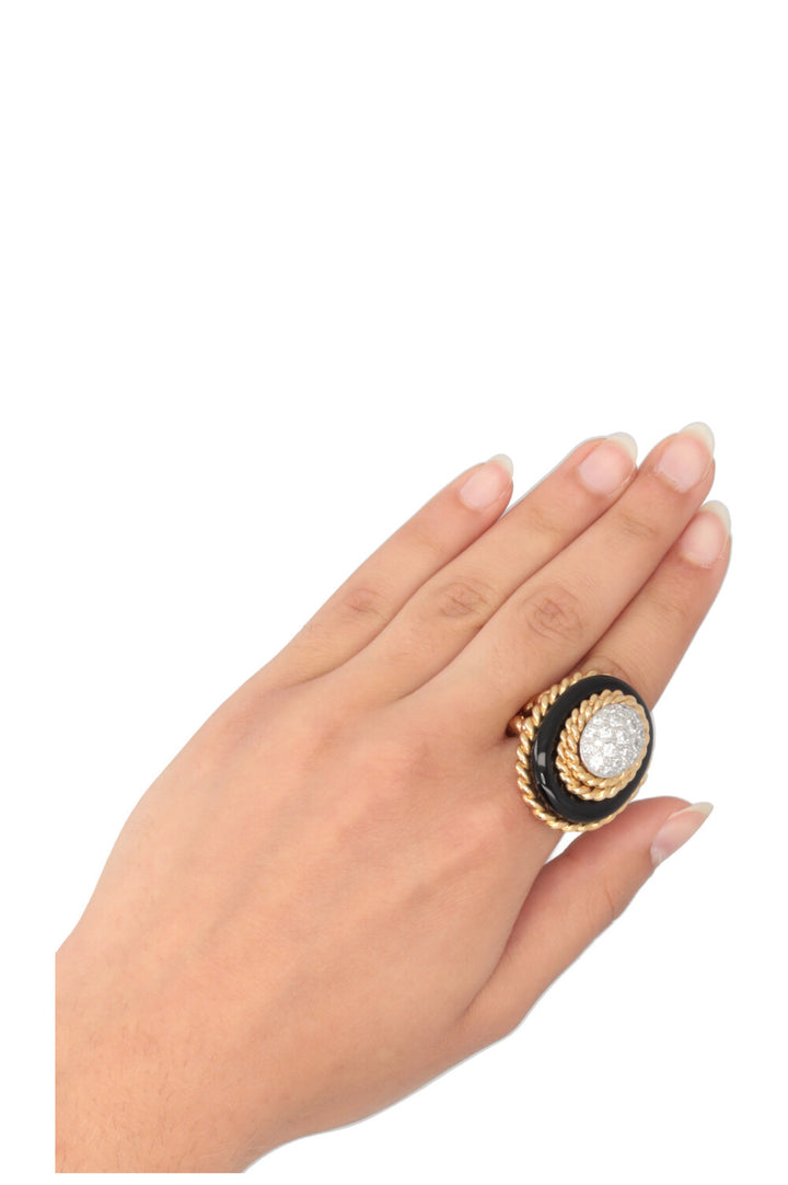 BIJOUX VINTAGE Bague Diamant Onyx Or