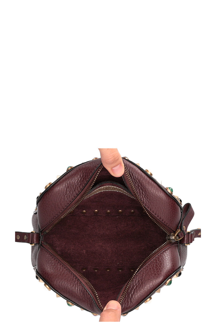 VALENTINO Rockstud Camera Bag Bordeaux