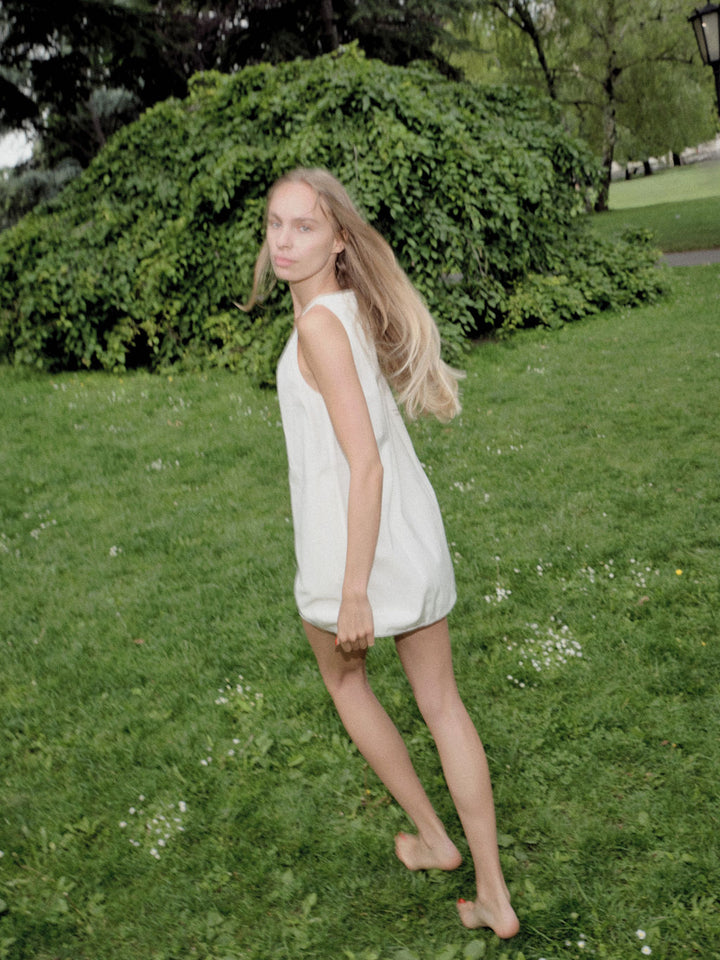 Robe courte PRADA blanche