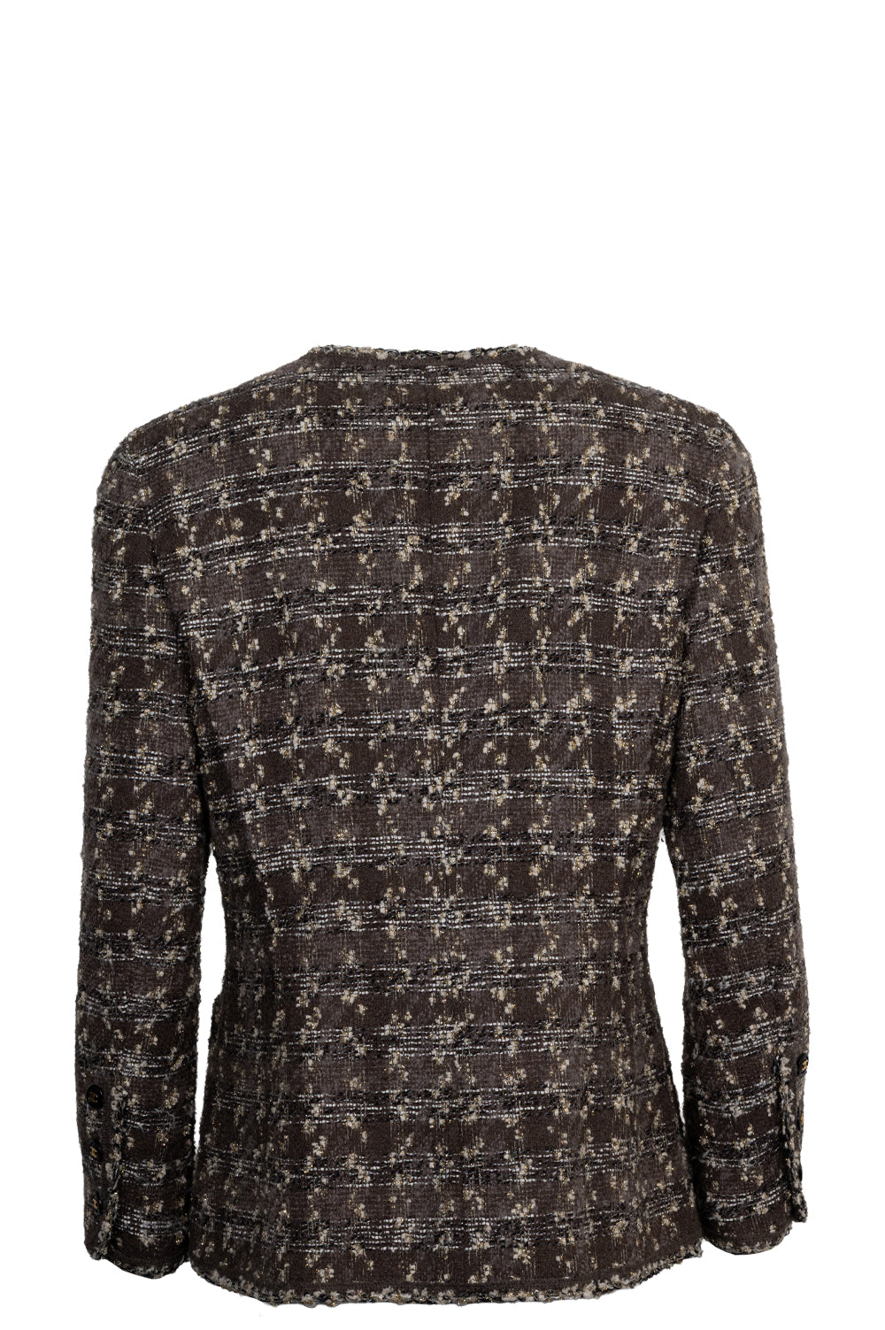 CHANEL 1994 Tweed Jacket Brown Gold
