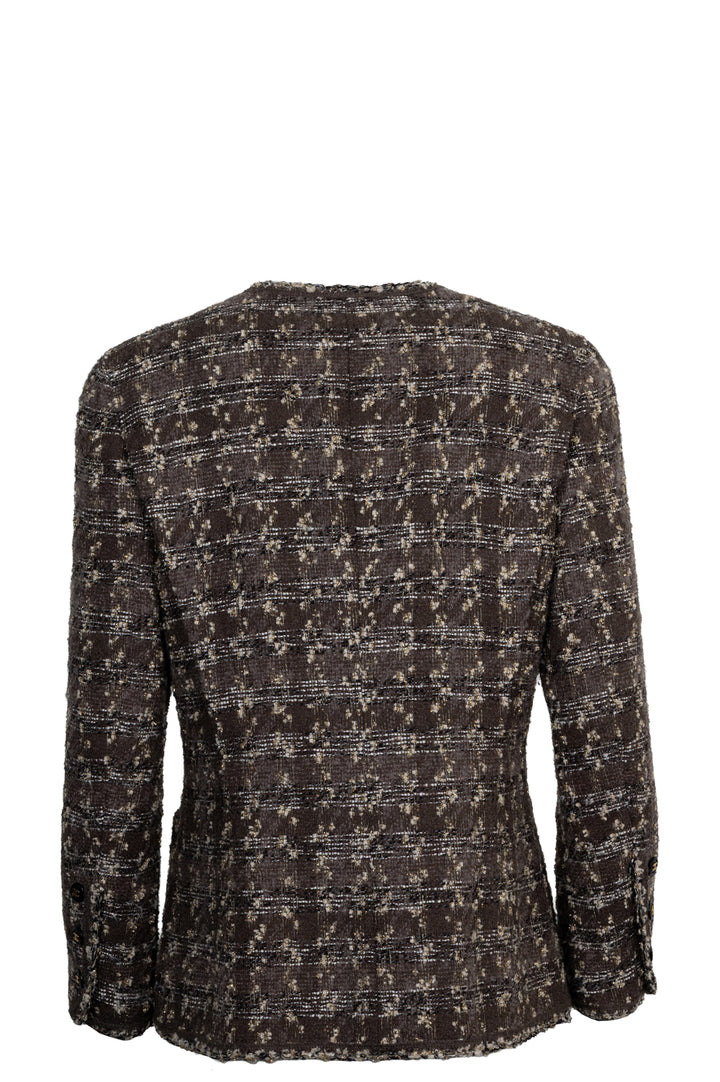 CHANEL 1994 Tweed Jacket Brown Gold