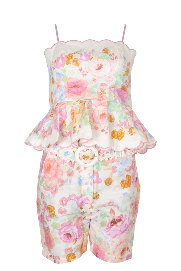 ZIMMERMANN Belted Two Piece Pink Ivory