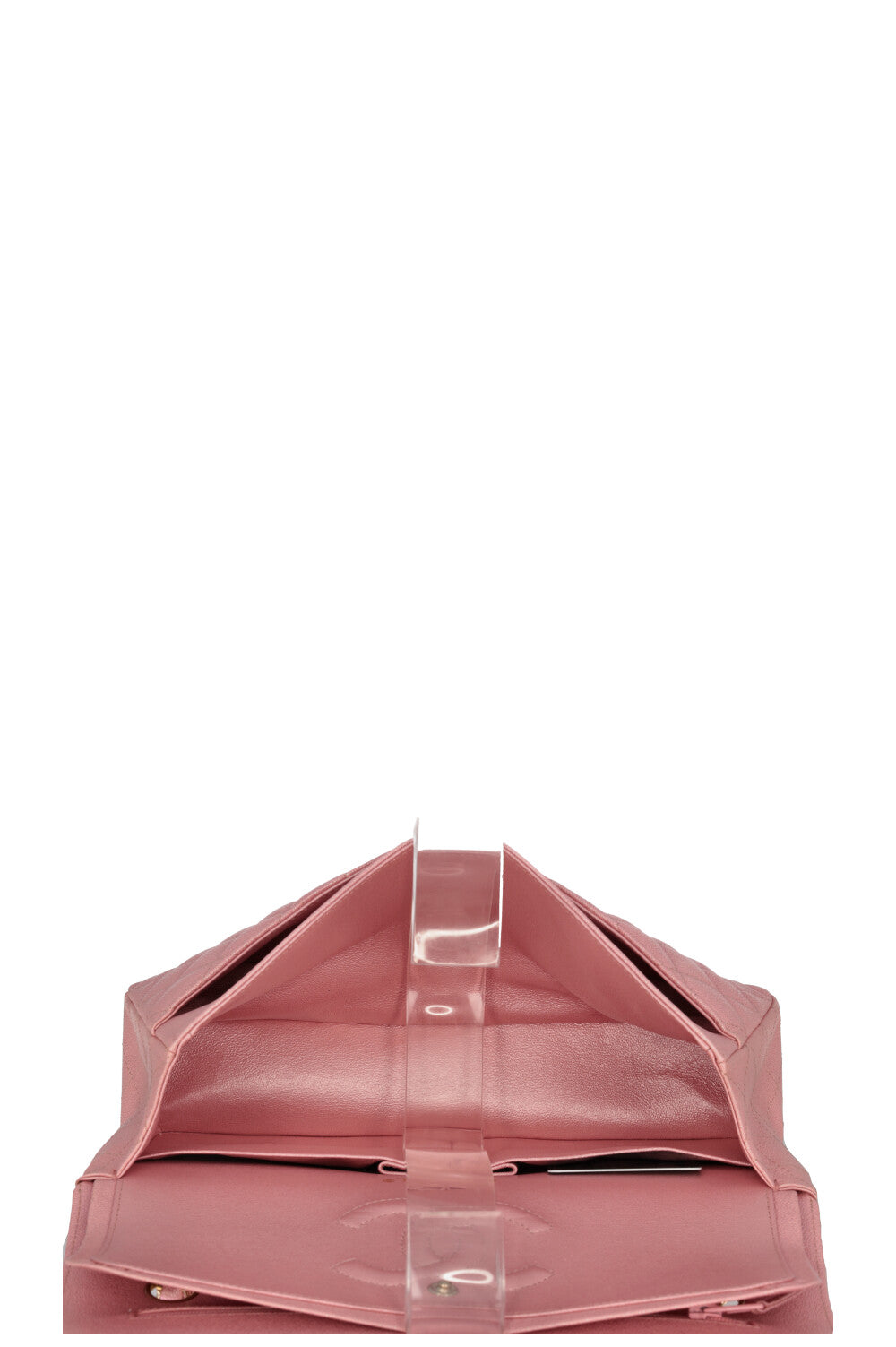 CHANEL 2019 Classic Double Flap Medium Iridescent Pink Caviar