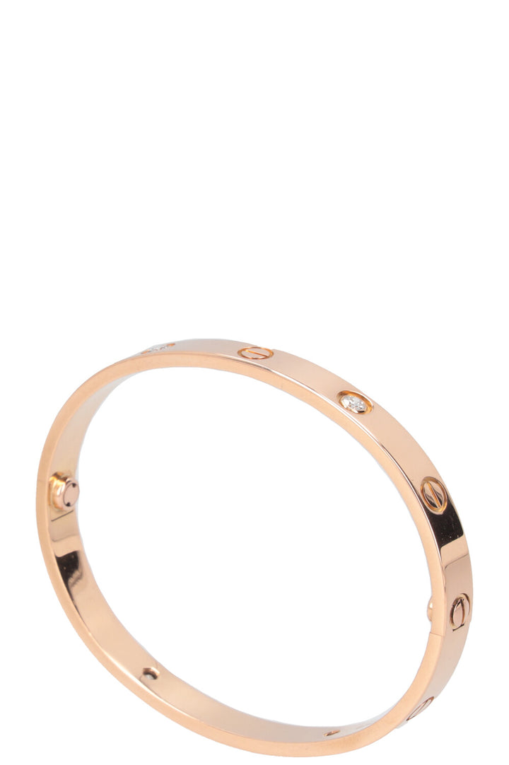 CARTIER Classic Love Bracelet 18k Rose Gold Diamonds