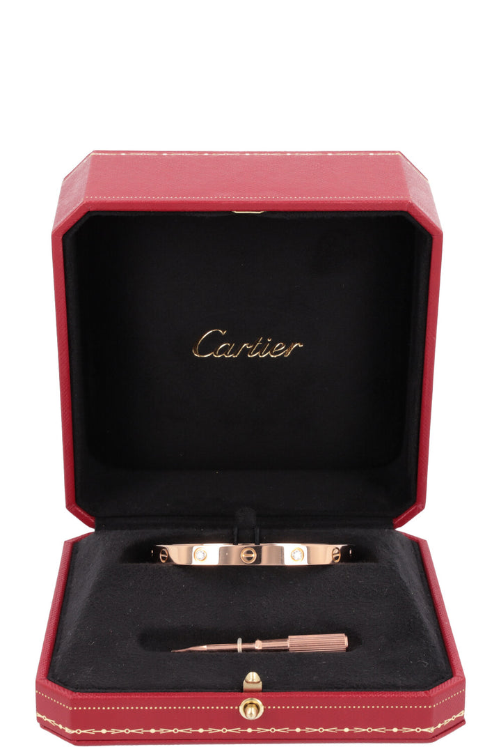 CARTIER Classic Love Bracelet 18k Rose Gold Diamonds