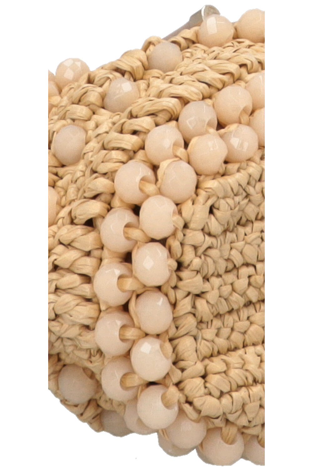 Sac seau JIMMY CHOO Petit Bon Bon en raphia beige