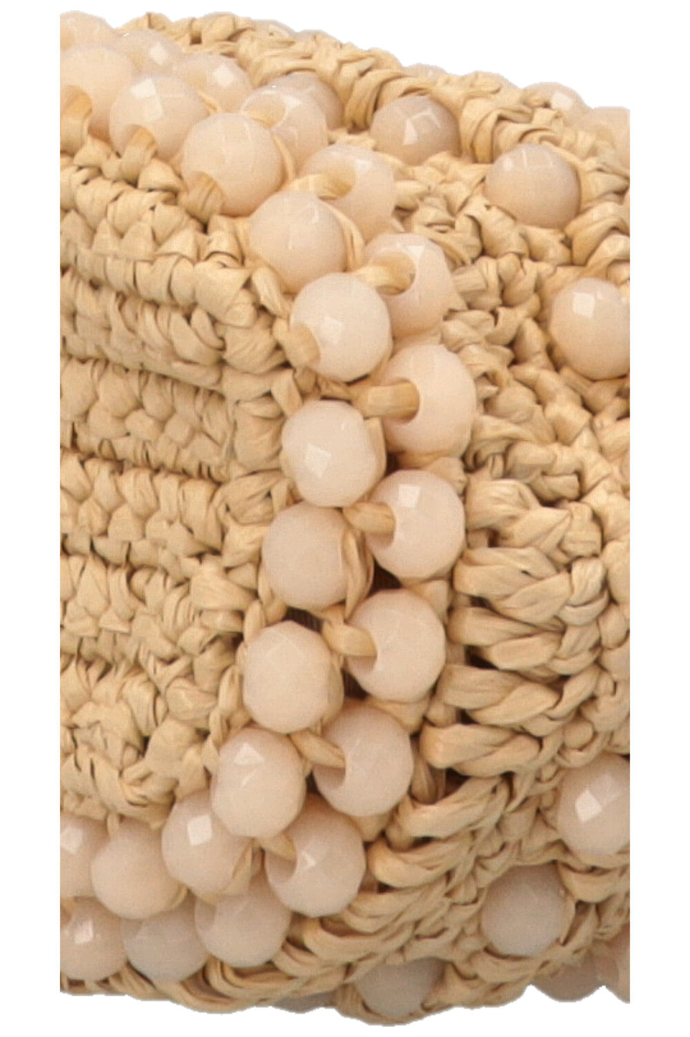 Sac seau JIMMY CHOO Petit Bon Bon en raphia beige