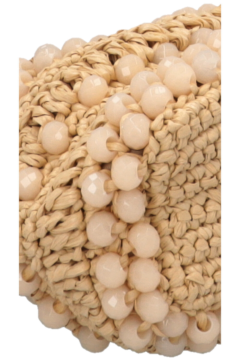 Sac seau JIMMY CHOO Petit Bon Bon en raphia beige