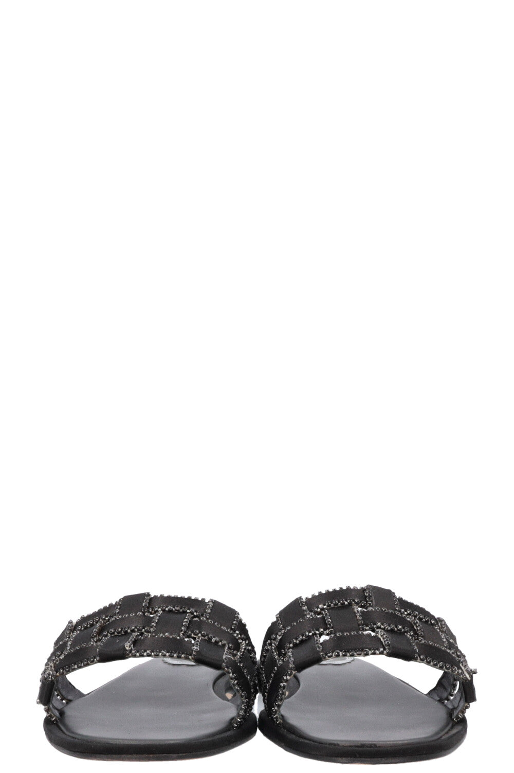 RENE CAOVILLA Juliette Woven Crystal Flats Black