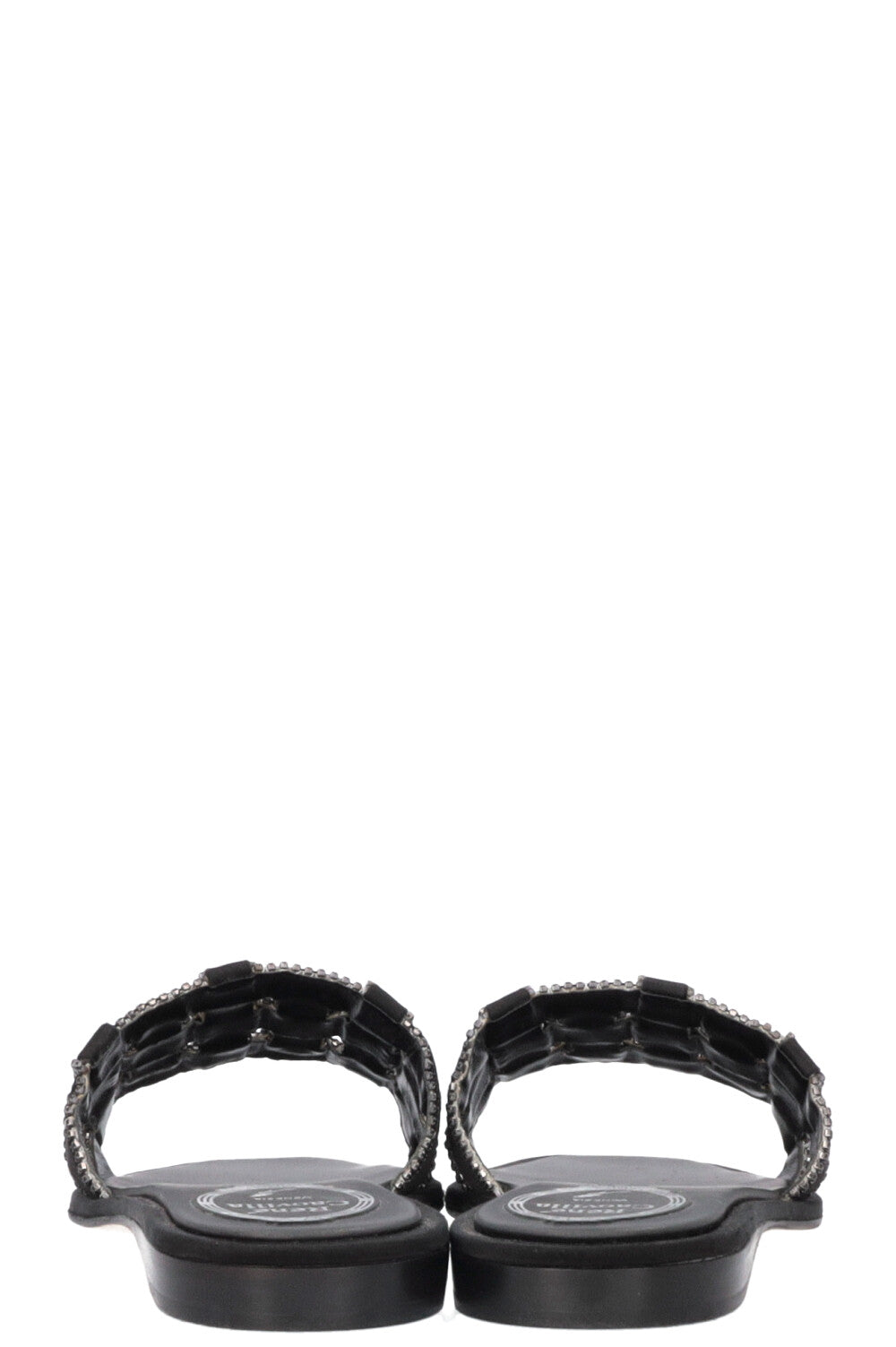 RENE CAOVILLA Juliette Woven Crystal Flats Black