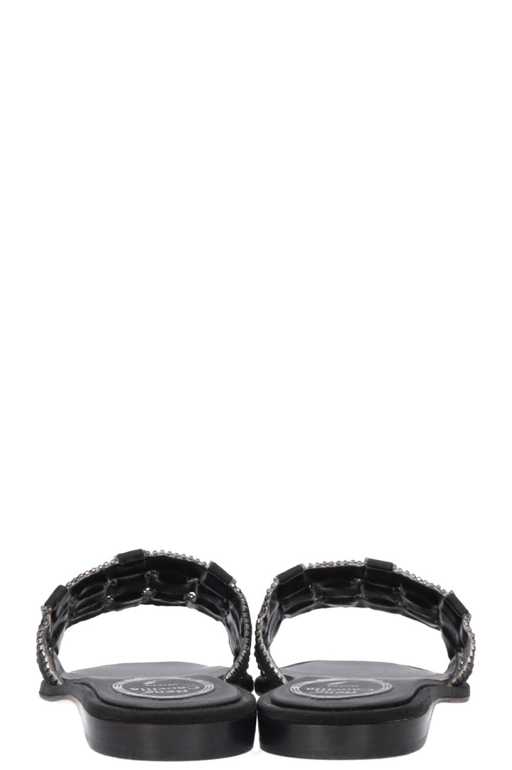 RENE CAOVILLA Juliette Woven Crystal Flats Black