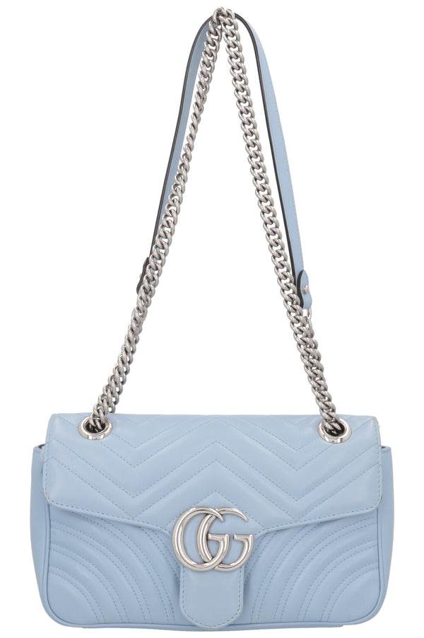 GUCCI Small Marmont Bag Leather Blue