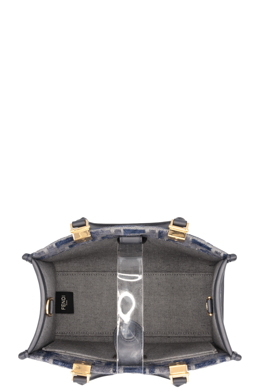 FENDI Small Sunshine Tote Bag Chenille Blue