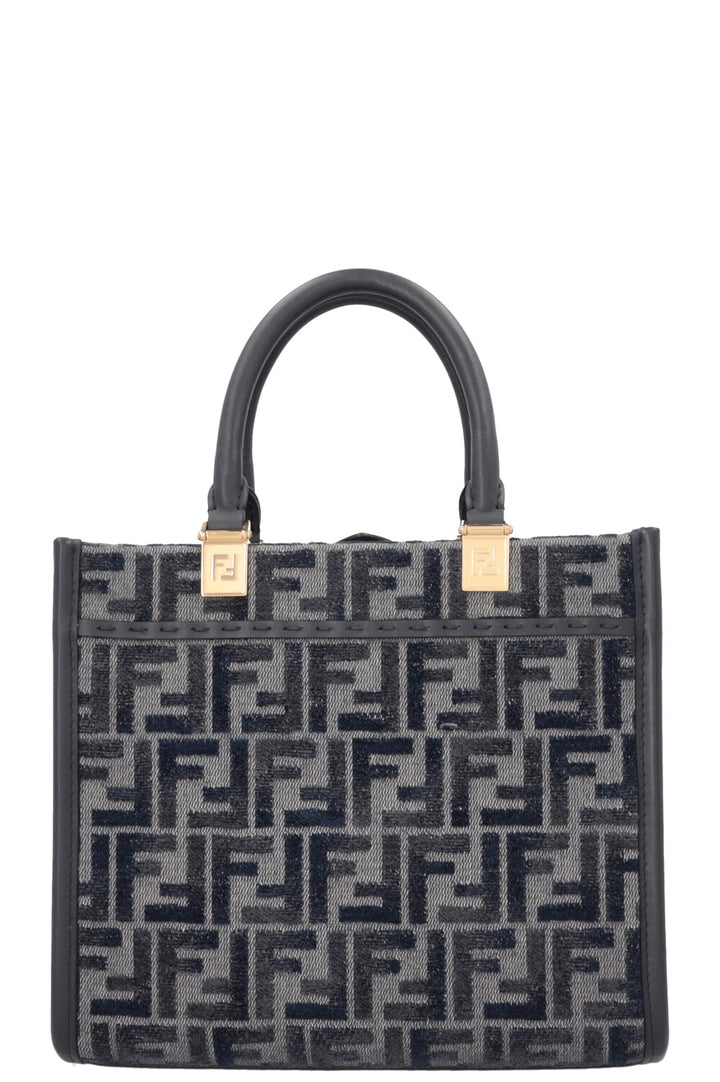 FENDI Small Sunshine Tote Bag Chenille Blue