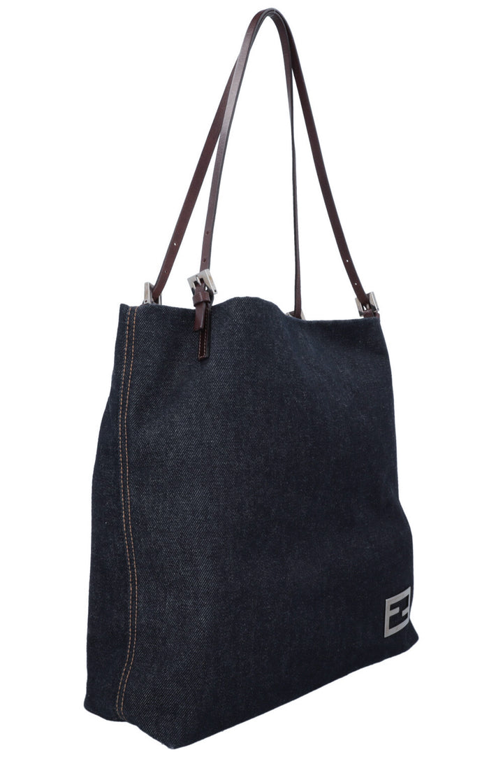 FENDI Logo Denim Hobo Bag Blue