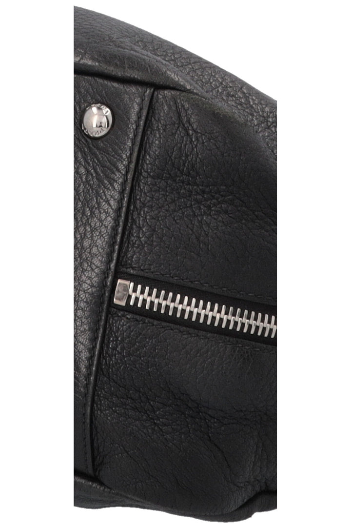 PRADA Logo Zip Hobo Bag Black