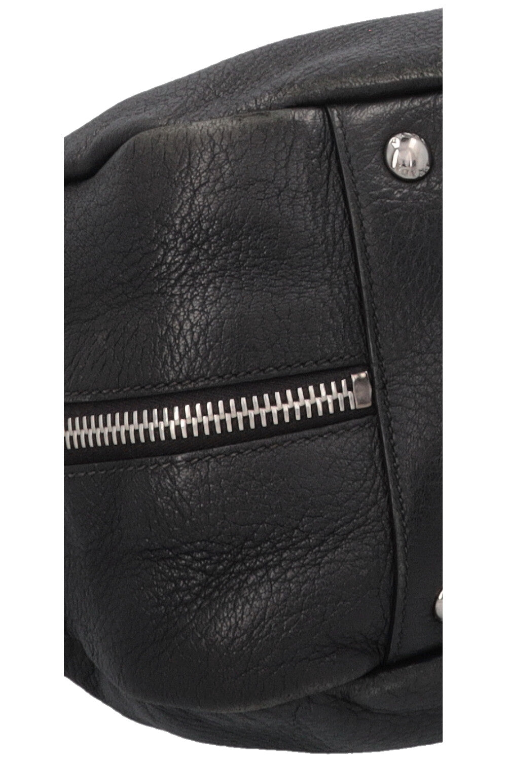 PRADA Logo Zip Hobo Bag Black