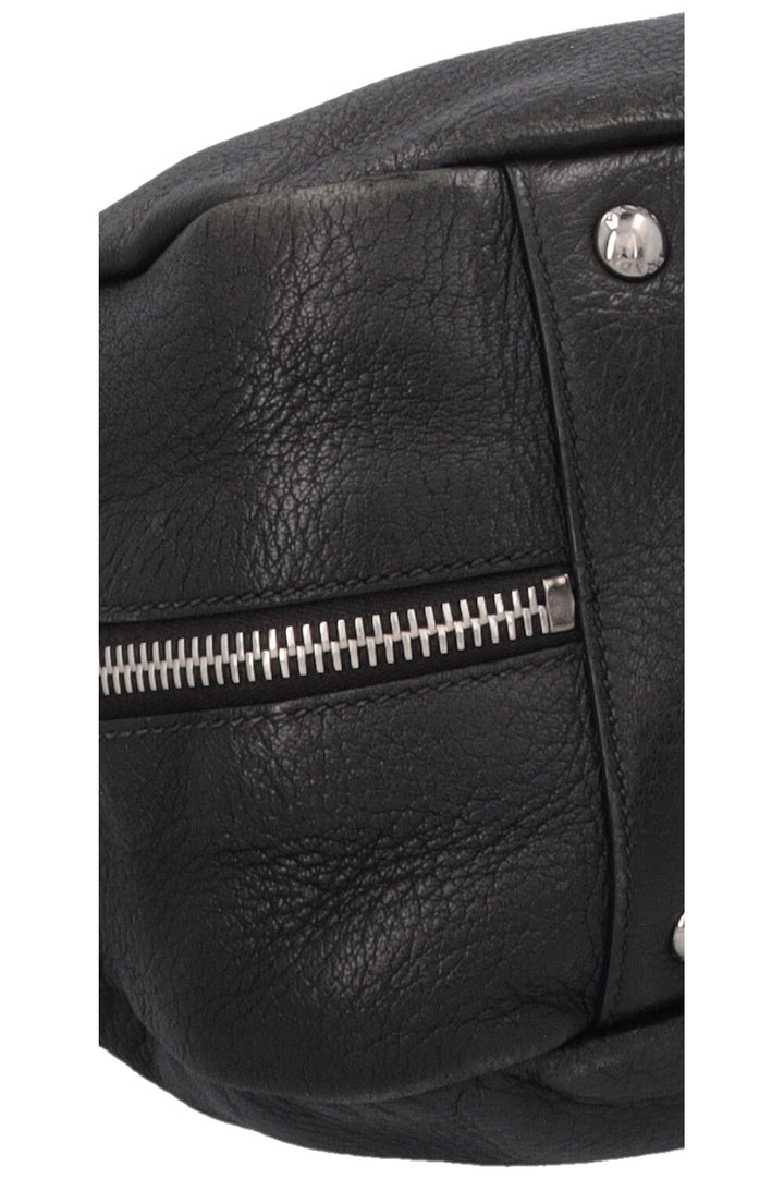 PRADA Logo Zip Hobo Bag Black