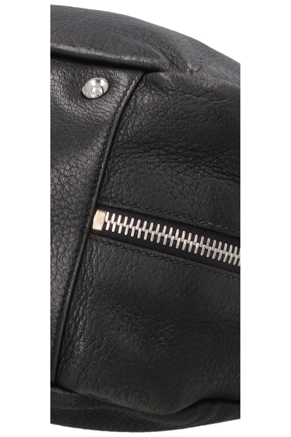 PRADA Logo Zip Hobo Bag Black